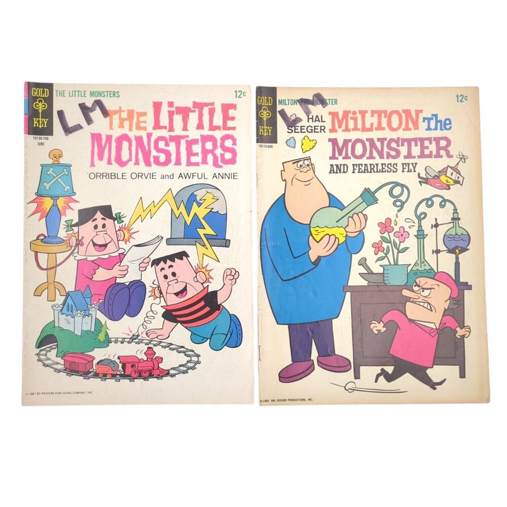 Gold Key Comic Book Lot of 2 The Little Monsters #10 Milton The Monster #1 Mid